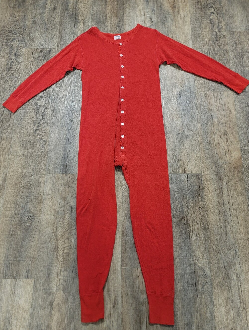 Vintage Duofold Men's Union Suit Made in USA Large Classic Red Thermal Long John